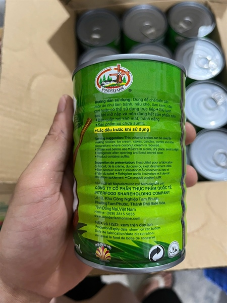 Nước Cốt Dừa Wonderfarm 400ml TN